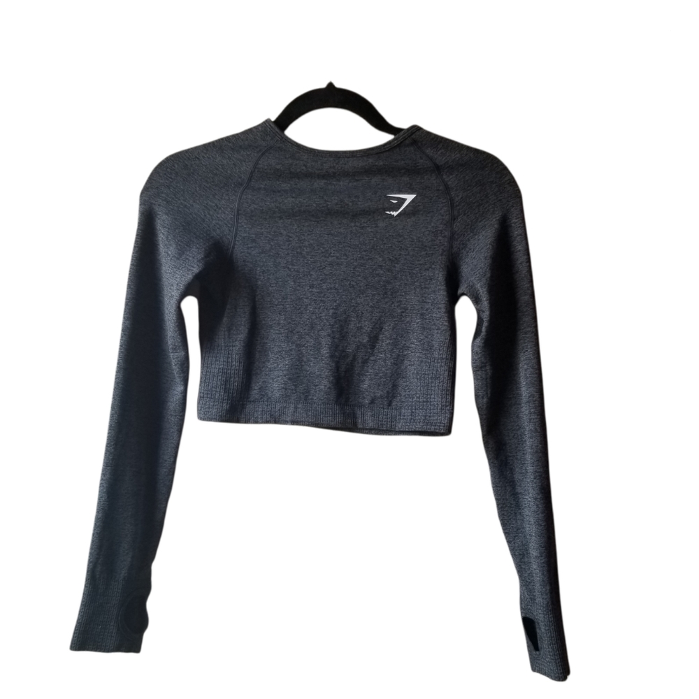 Gymshark Vital Seamless Long Sleeve Crop Top Gray Womens Size S